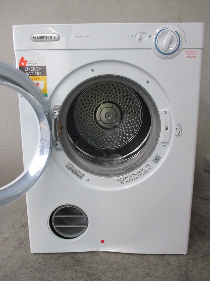 Simpson 6kg Dryer Model 39S600MV1 Auction Australia