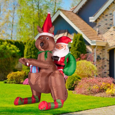 Buy Christmas 2.2m Air-powered Santa Riding Kangaroo | Grays Australia