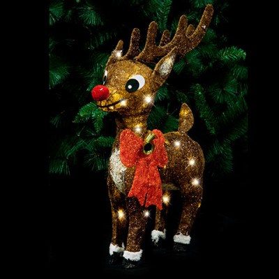 Buy Christmas LED Rudolph with Bell Bow 70cm | Grays Australia