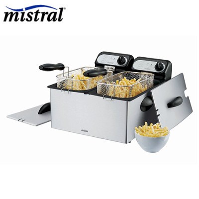 Mistral Twin Basket Deep Fryer - 2 x 3.5