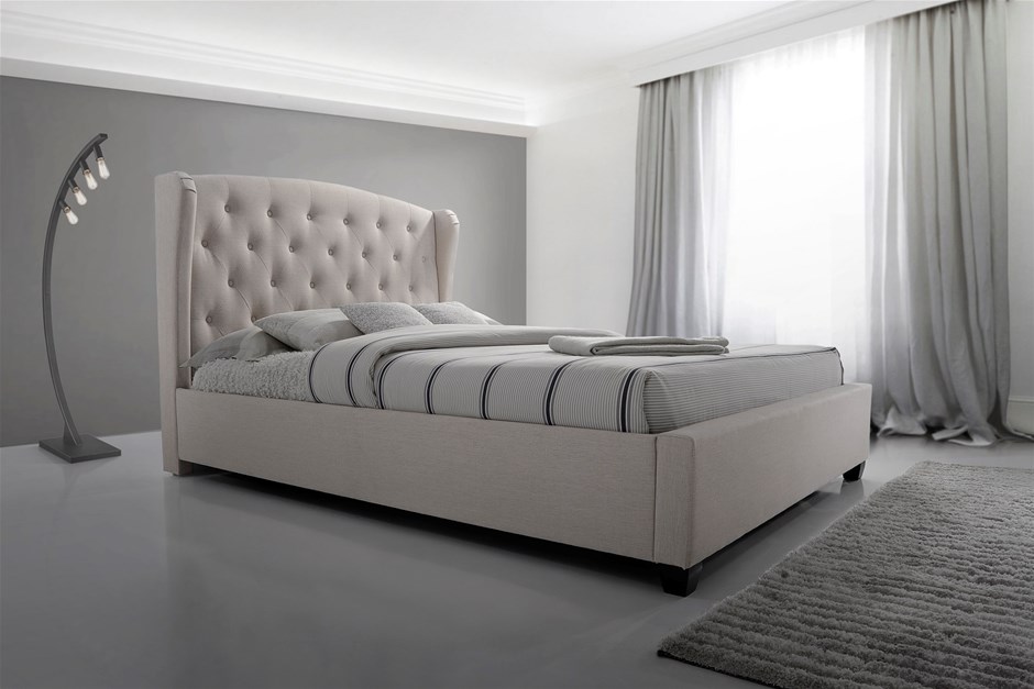 French Provincial Wing Queen Size Bed Fr