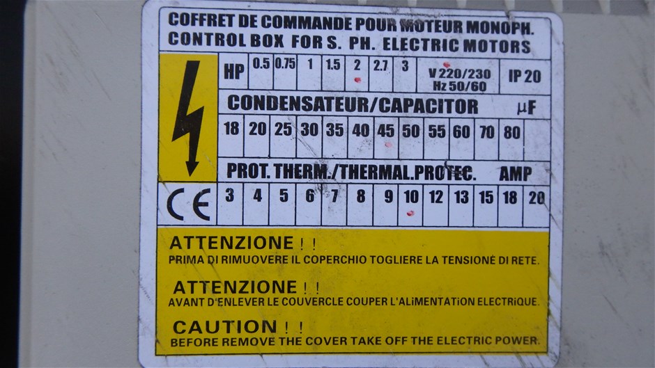 1 X Control Box For S Ph Electric Motors Auction 0057 Grays Australia