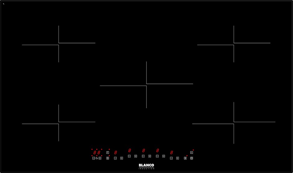 Buy Blanco 90cm, 5 Zone, Induction Cooktop (BIC95T) Grays Australia