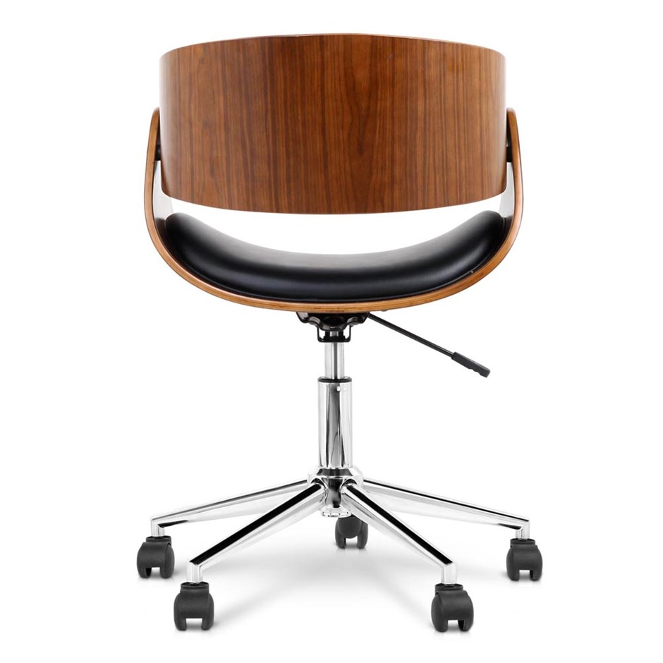 Buy Wooden & PU Leather Office Desk Chair Black Grays Australia