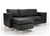 Black PU Leather 3 Seater Sofa Lounge Couch With Chaise