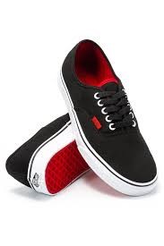 Vans authentic black red hotsell