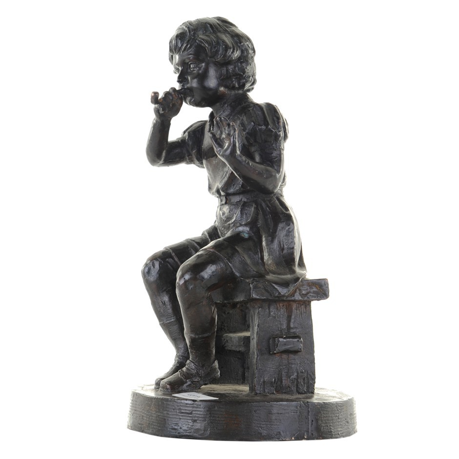 David Bromley (1960 ), Bronze Sculpture, Blowing Bubbles Auction