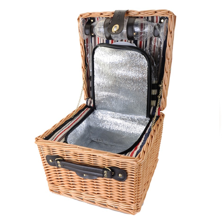 Buy 2 Person Wicker Cane Picnic Basket Dark Brown Grays Australia