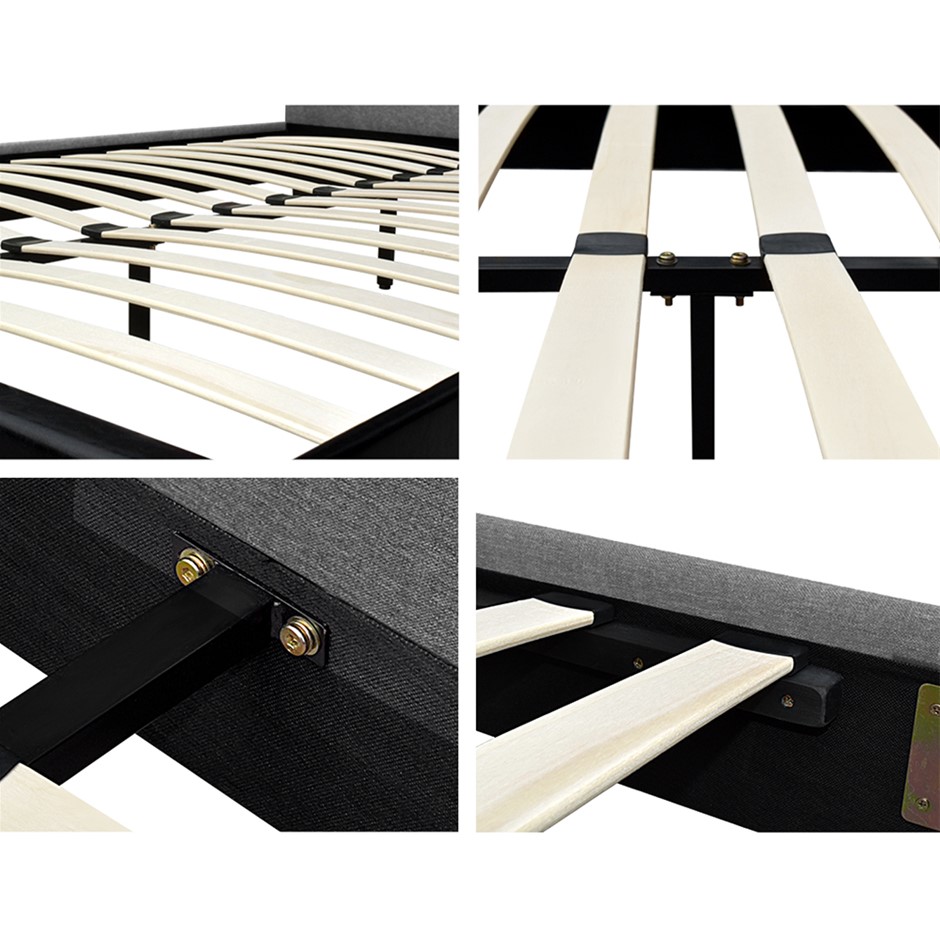 Buy Artiss Double Size Fabric Bed Frame Headboard Grey Grays Australia