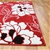 Peonie Flower Design Rug - Red, Black & off White - 230x160cm