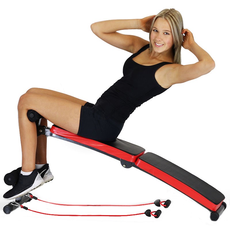 Inclined Sit up bench with Resistance ba