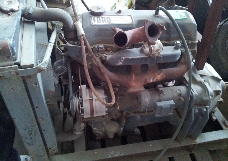 Ford Industrial Diesel, 4 cylinder Engine with Radiator Serial # 77715