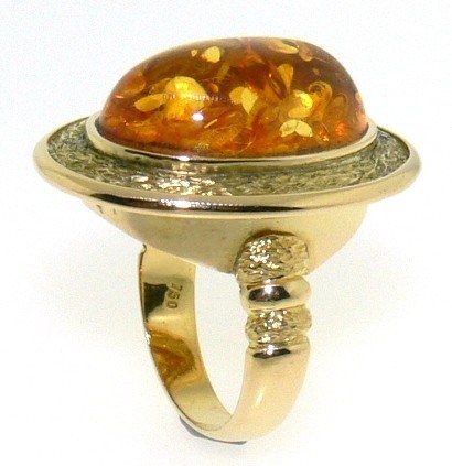 Cerrone 18ct Yellow Gold Amber Dress Rin