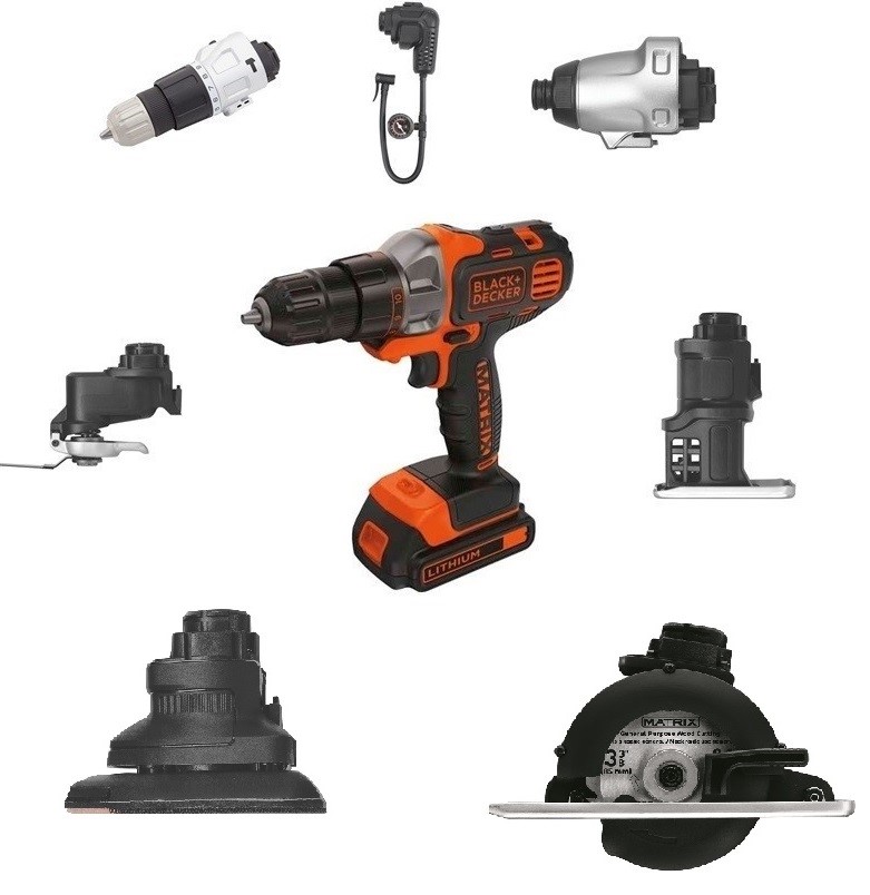 Black + Decker MATRIX 18V Quick Connect Power Tool System + 7