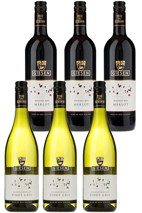Giesen Merlot & Pinot Gris (6 x 750mL) M