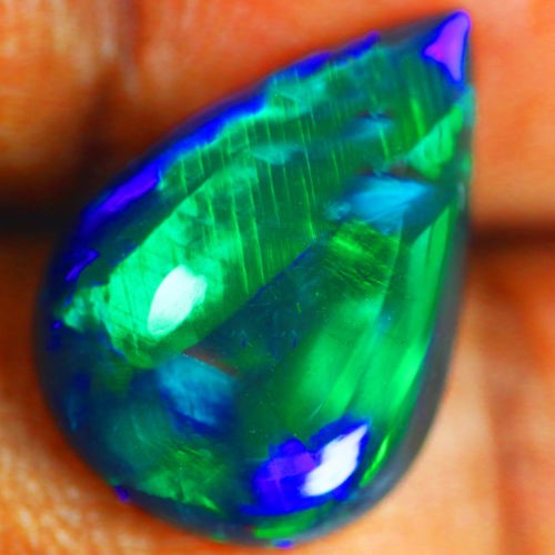 2.40ct Pear Cab. Solid Neon Colour Welo Opal