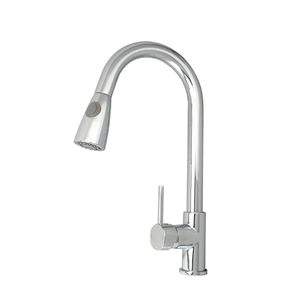Chrome Round Pull Out Kitchen Mixer Tap 
