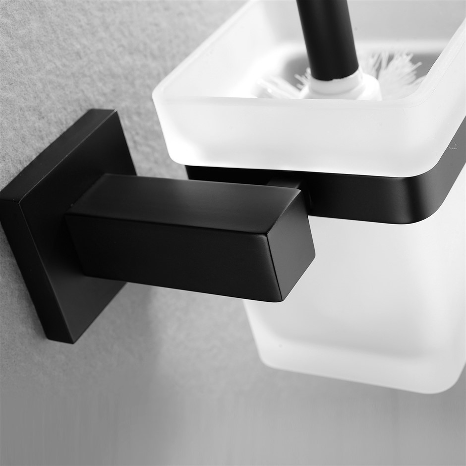 Buy Square Black 304 Stainless Steel Toilet Brush And Holder Grays