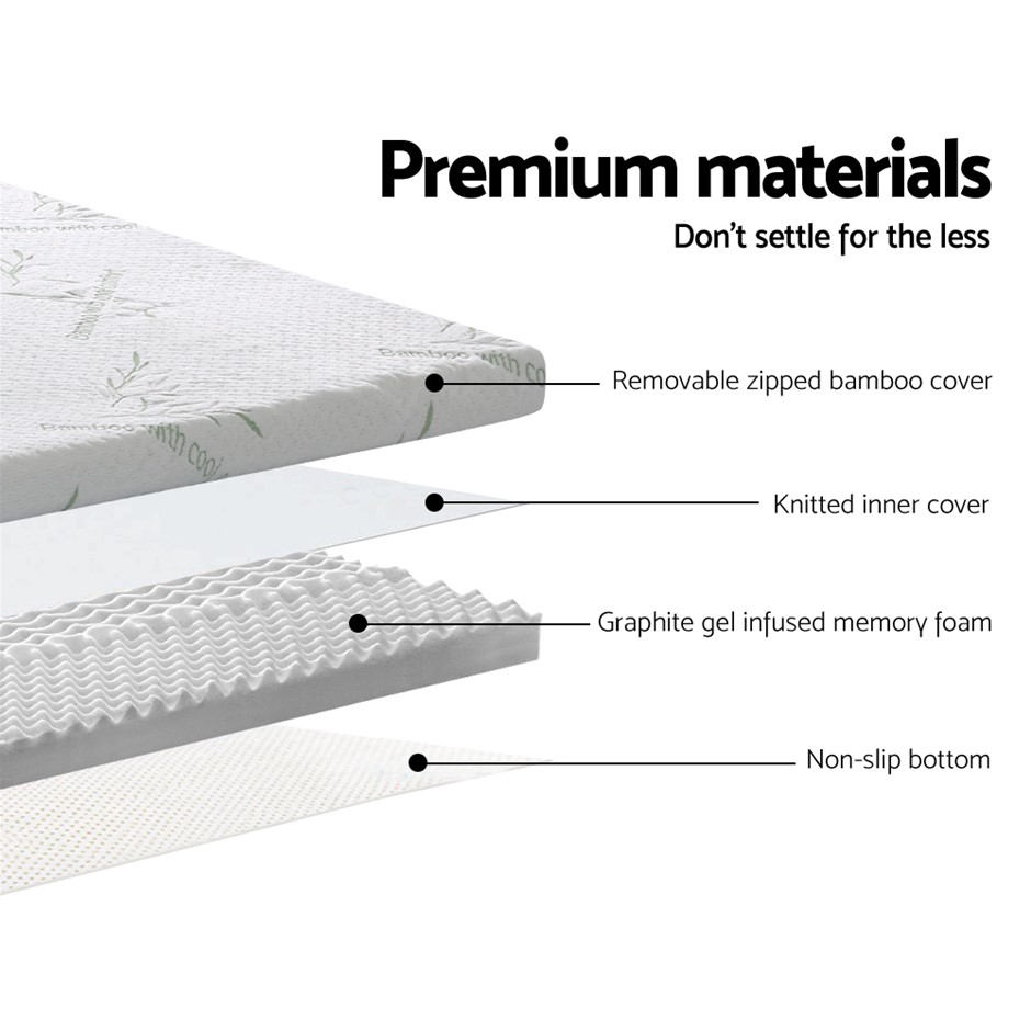 Buy Giselle Bedding 5 Zone Bamboo Memory Foam Mattress Topper 8cm Queen