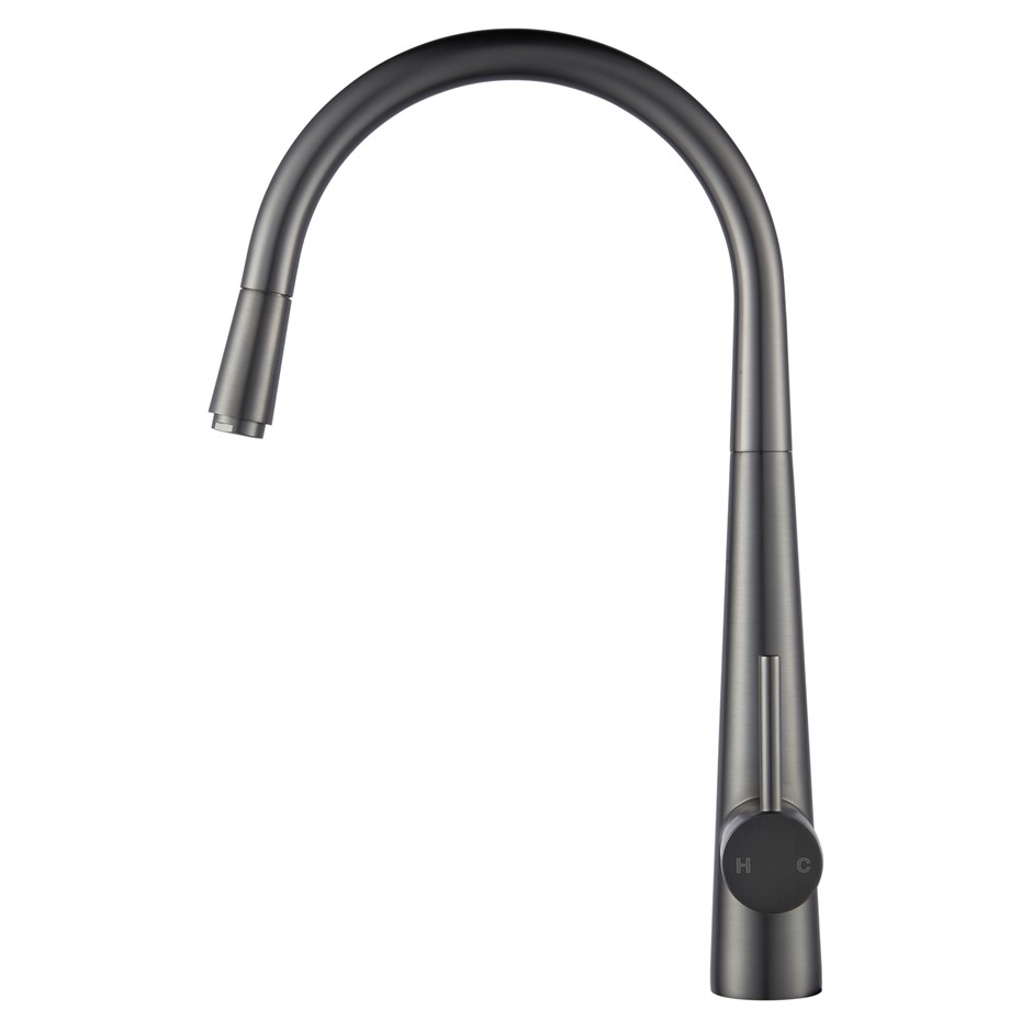 Buy Round Gunmetal Grey Pull Out Kitchen Sink Mixer Tap Grays Australia