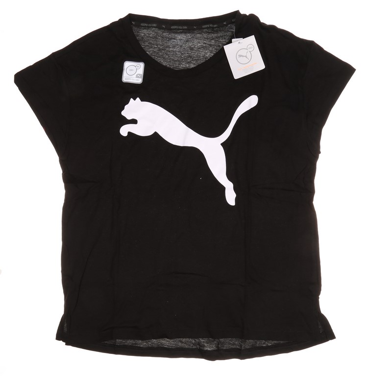 Women's PUMA Cat Logo Active T-Shirt, Size M, Black. Buyers Note - Discou