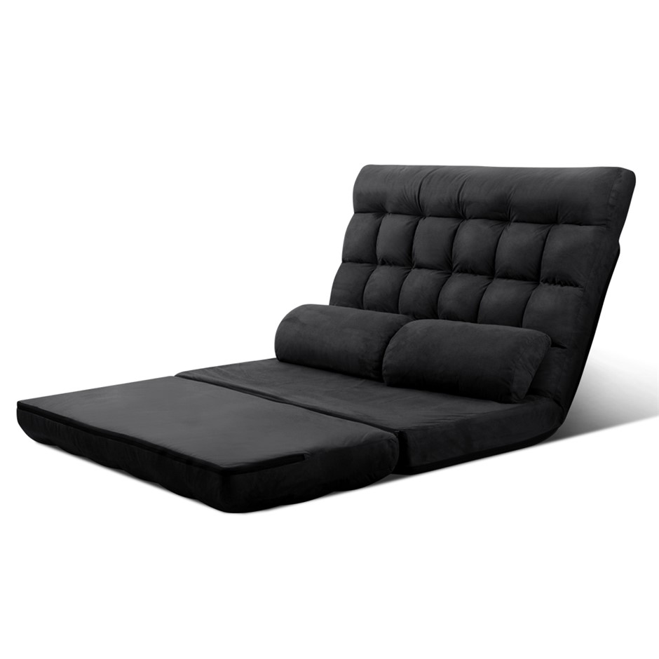 Buy Artiss Lounge Sofa Bed DOUBLE Floor Recliner Chaise Chair Suede