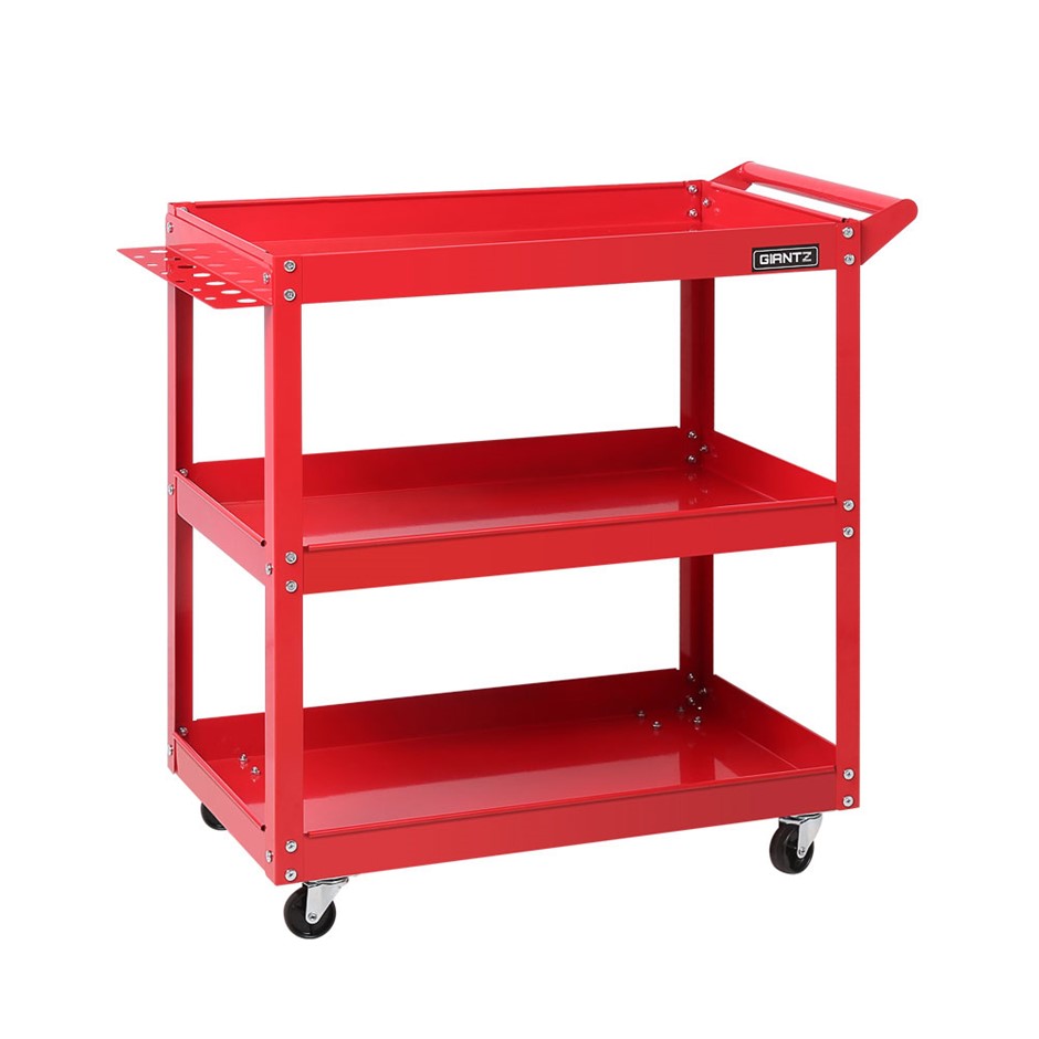 New Giantz Tool Cart 3-Tier Parts Steel Trolley Storage Organizer Red