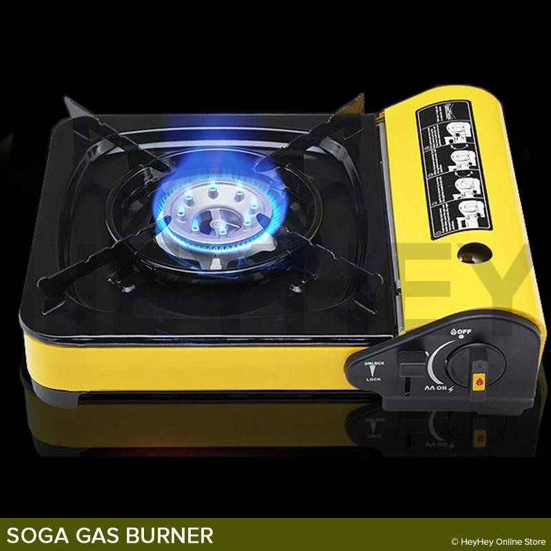 Buy Portable Butane Stove Gas Burner Black with BBQ Grill Plate Grays