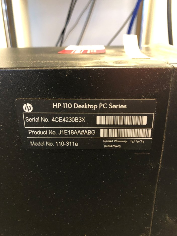 HP110 Desktop PC Series, Model: 110-311a, S/N: 4CE4230B3X, INTEL Core ...