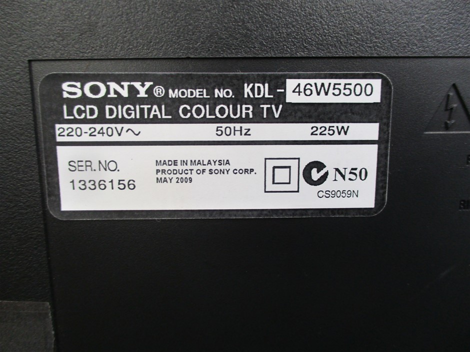 Sony Bravia KDL 46W5500 Television / 46 inch (117cm) Auction (0018 ...