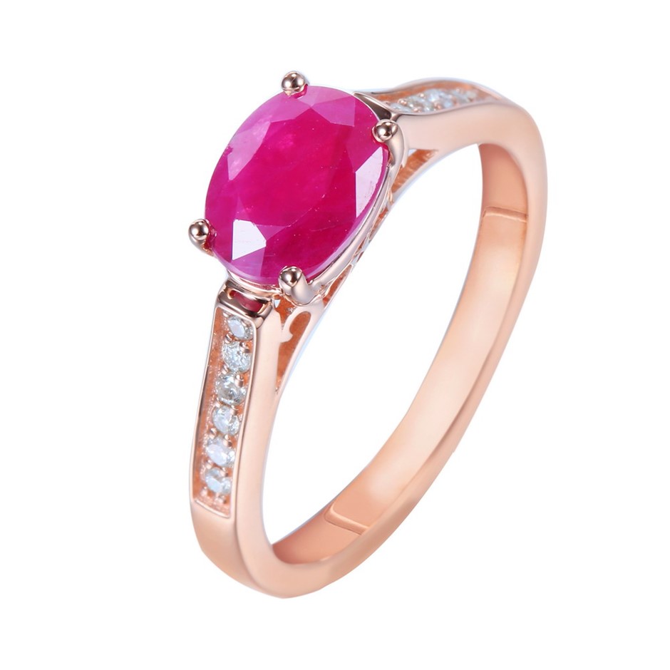 9ct Rose Gold, 1.62ct Ruby and Diamond Ring Auction (0014-2524625