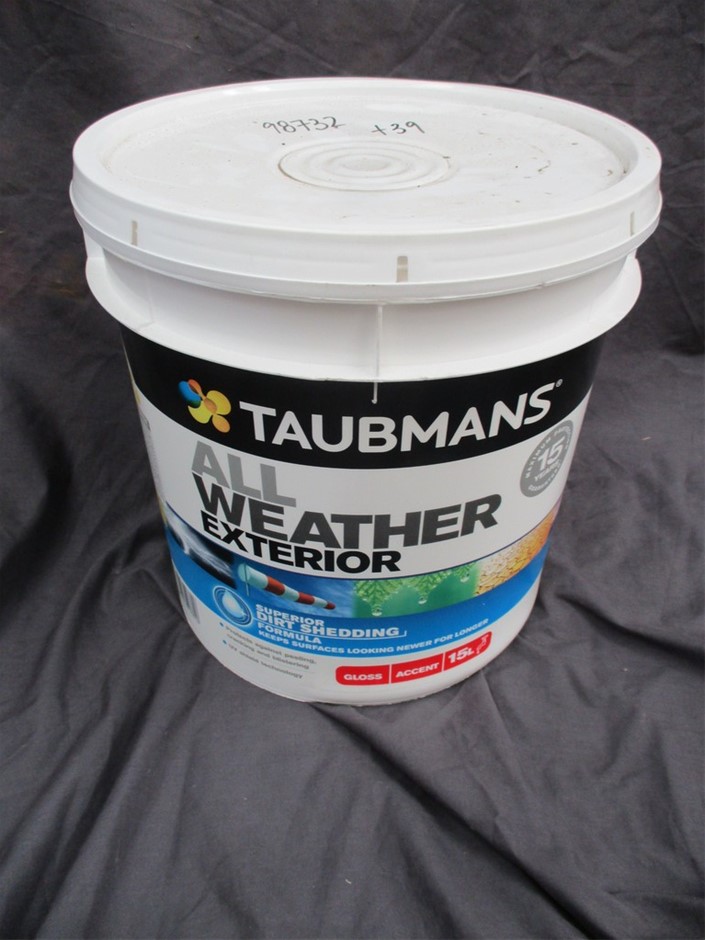 Qty 1 x Taubmans All Weather Exterior 15L Paint Tin