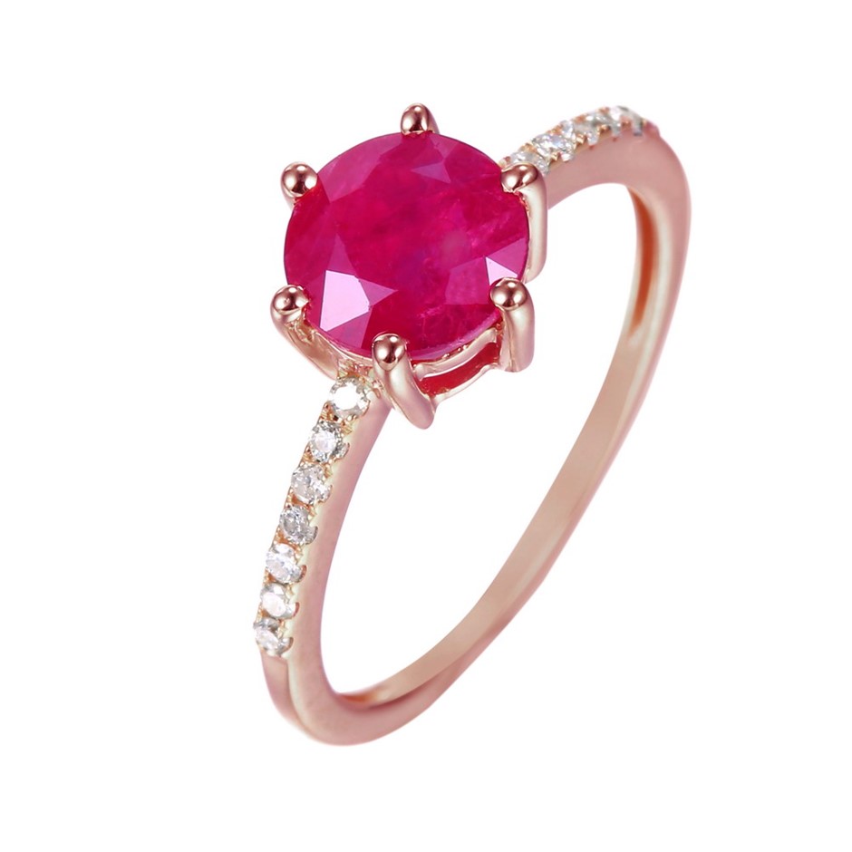 9ct Rose Gold, 1.90ct Ruby and Diamond Ring Auction (0008-2523550