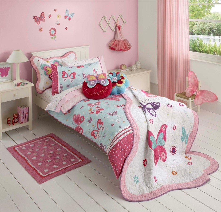 Freckles Flutterby Kids Single Bed Cover
