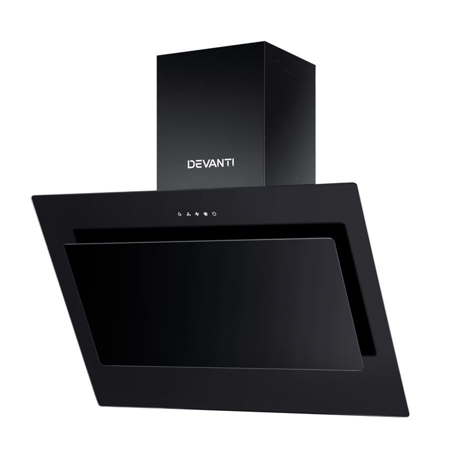 DEVANTI Rangehood 600mm Black Angled Sid