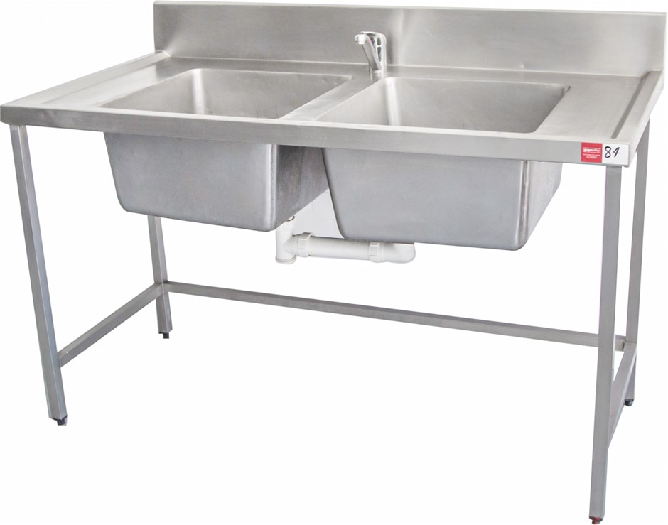 Freestanding Stainless Steel Double Sink Auction (0084-5040278) | Grays ...