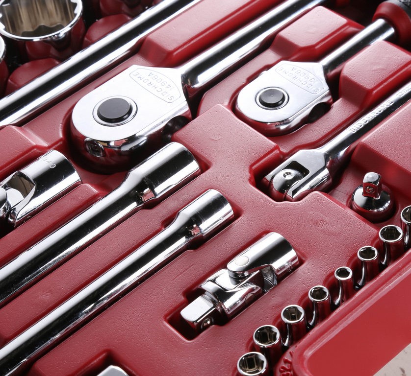SIDCHROME 80pc Socket Set 1/2`` & 3/8`` & 1/4`` Drive, Contents 34 x