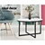 Artiss Coffee Table Marble Effect Tables Bedside Round Black Metal 70X70CM