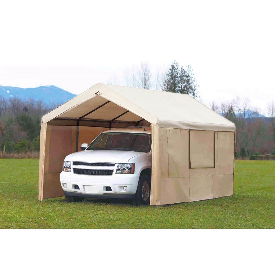 Heavy Duty Steel Frame Canopy, 3M x 6M w/ UV+ Protected Polyethylene