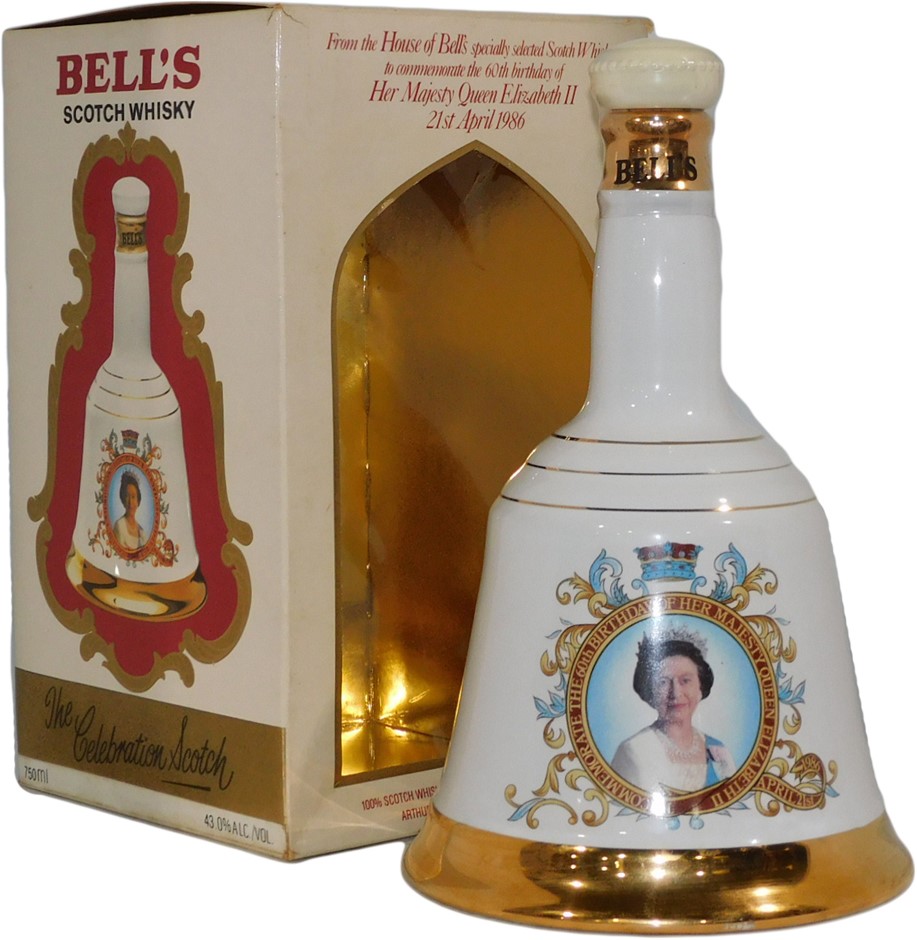 Bells 60th Birthday Queen Elizabeth II Scotch 1986 Whisky (1x 750mL