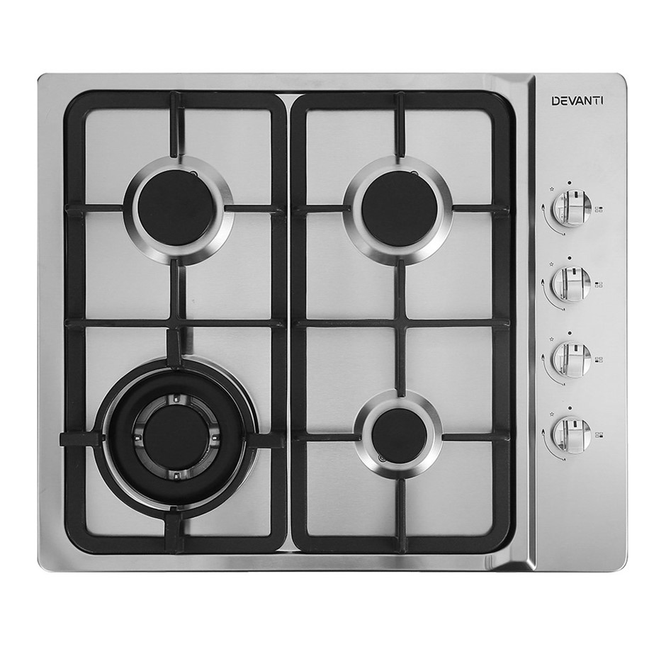Devanti Gas Cooktop 60cm Kitchen Stove 4