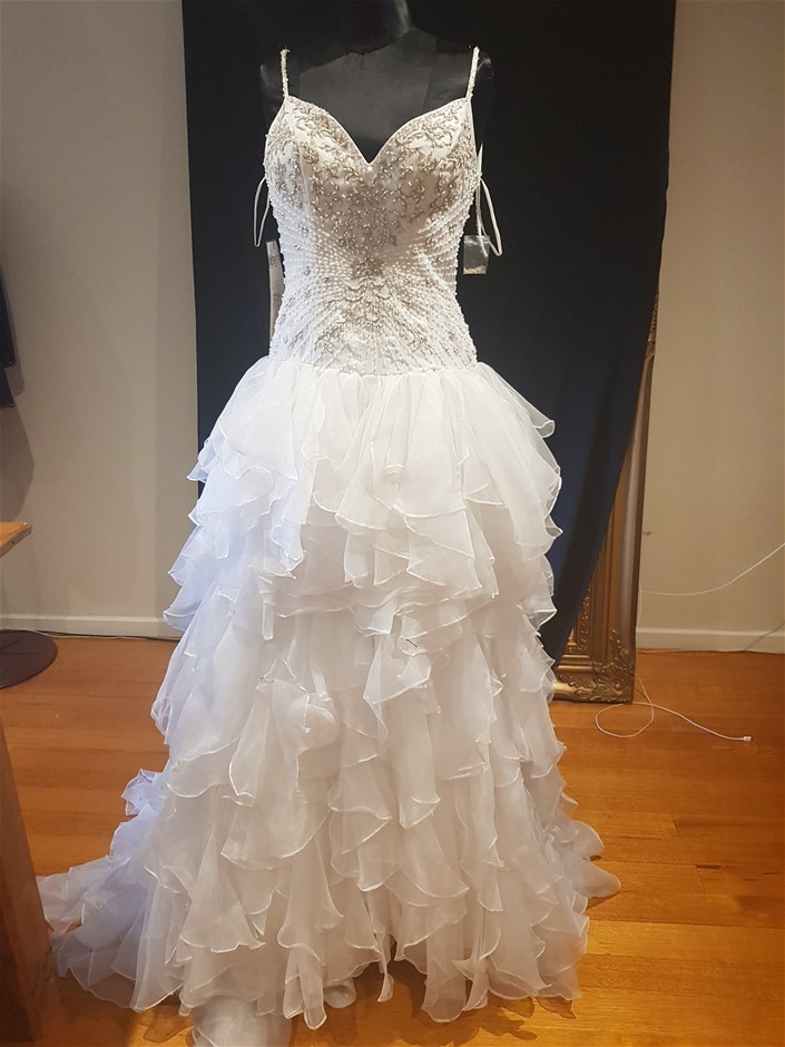 Silver-Filled Cuban Bracelet Simulated Diamond Clasp, 12MM - 20.3cm