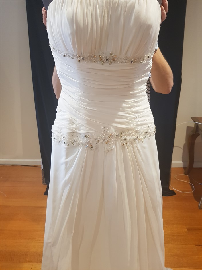 18k White & Yellow Gold Filled, White Face Iced Out Diamond Quartz Watch