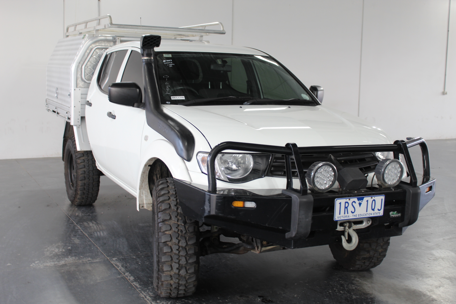White Studded Leather Bracelet with Chain