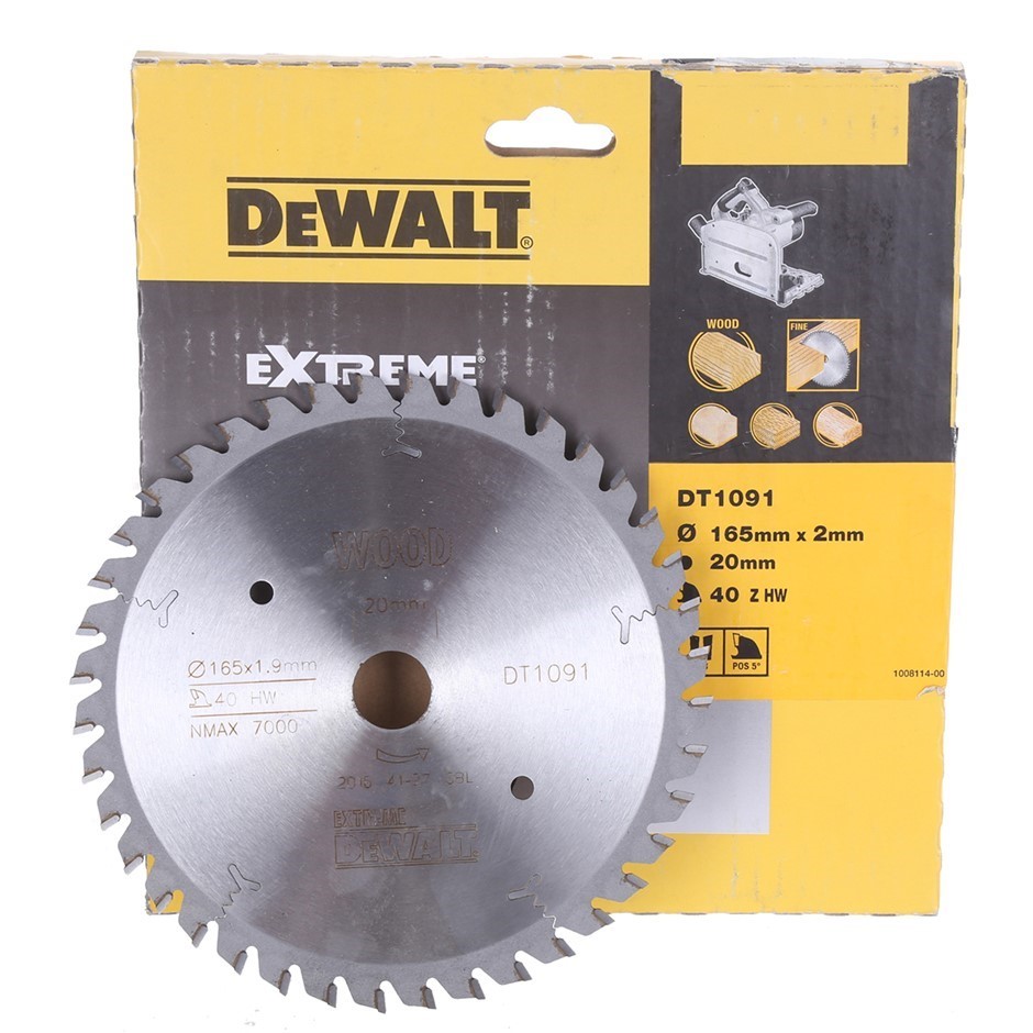 DeWALT Extreme Plunge Saw Blade 165mm x 2mm x 20mm 40tooth. Buyers