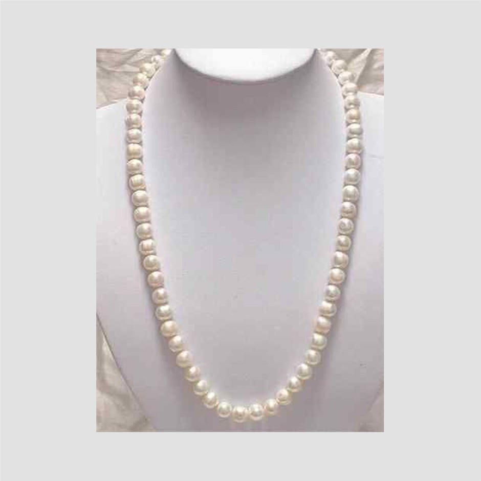 9K WHITE GOLD 'T' 0.06 HI I1 DIAMOND NECKLACE 40+5cm