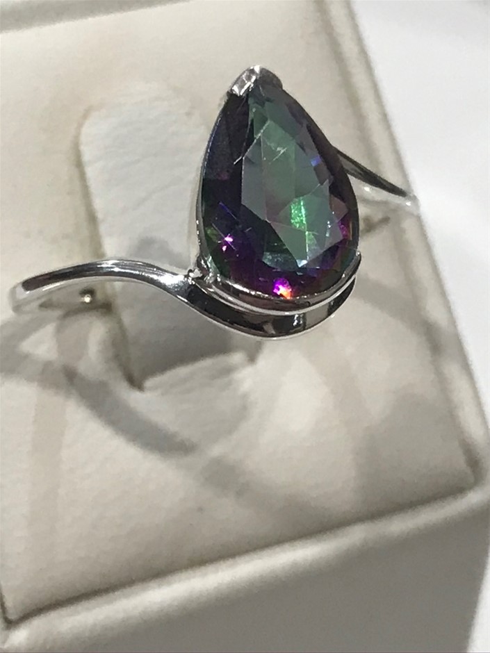 9K ROSE GOLD 0.05CT HI I1 DIAMOND PNK AMYST NECKLACE 45