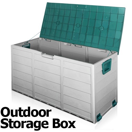 Buy 0l Plastic Outdoor Storage Box Container Weatherproof Green Grey Grays Australia