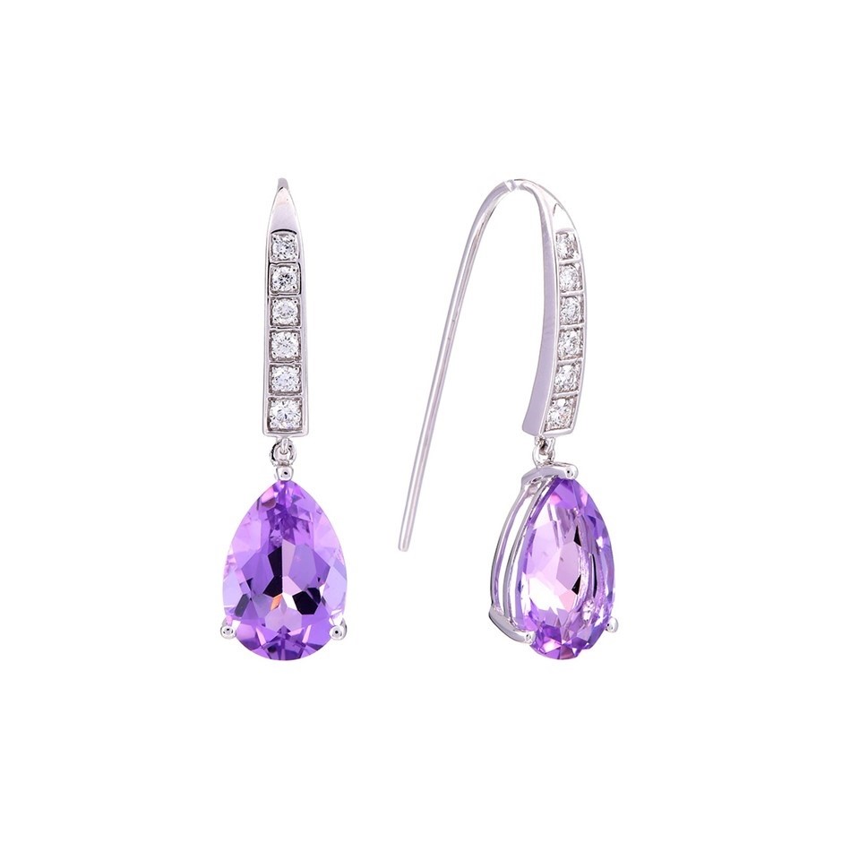 BIJ'OR - Stunning Simulated Diamond & Pearl Drop Earrings, RRP $59