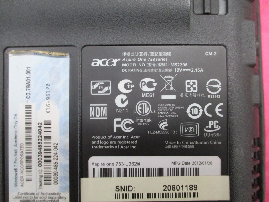 Acer Laptop With Soft Cover Auction 0010 Grays Australia